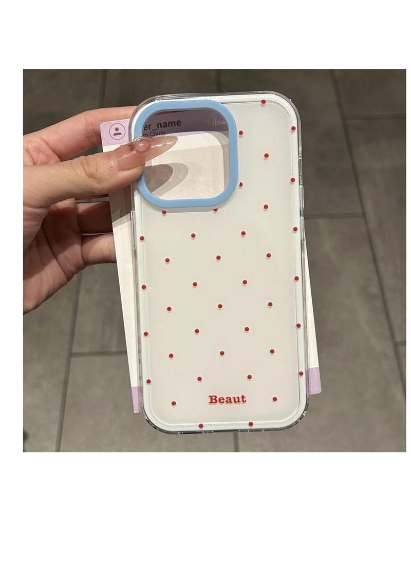 NIBEMINENT Korean Red Wave Point Protective TPU Case Cover For iPhone 17 Pro, White Background