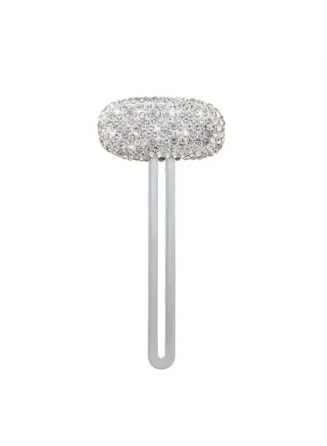 Pink Metal T Shaped Toothpaste Squeezer With Diamond Studs Hygienic Bathroom Tool - Image 1