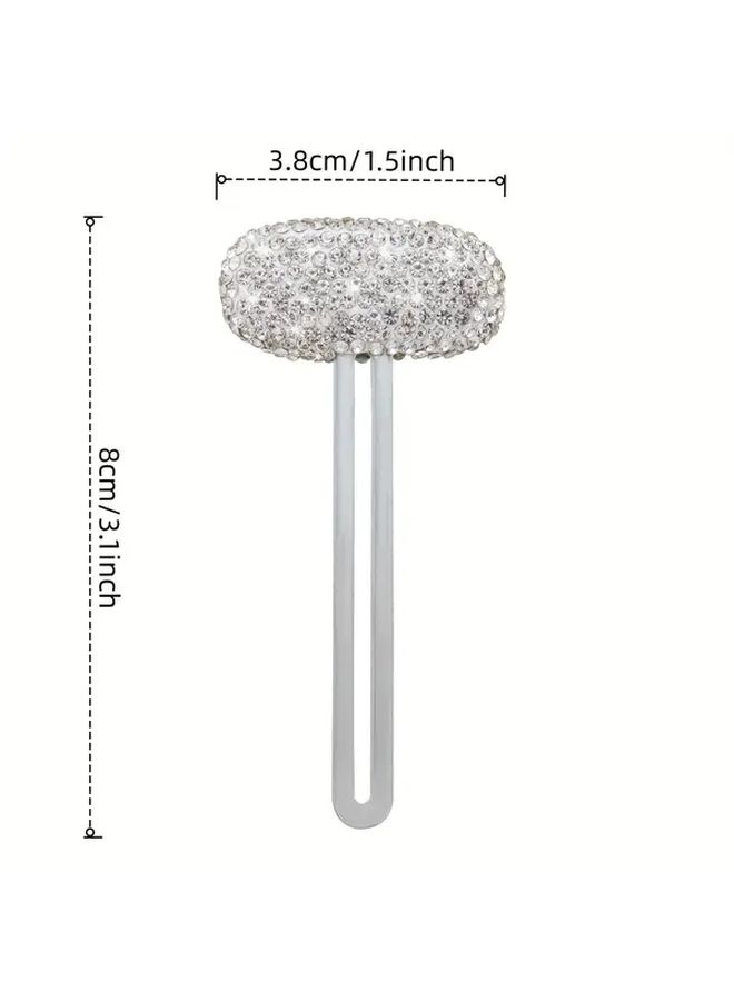 Pink Metal T Shaped Toothpaste Squeezer With Diamond Studs Hygienic Bathroom Tool - Image 3