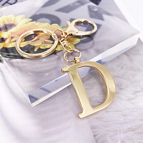 LAXPICOL Gold Keychain Letter D Keychains for Women Men Bag Charms Purse Charms For Handbags Metal Alphabet Initial Letter Key Ring Keychain - Image 2