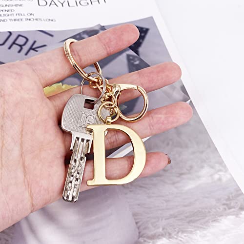 LAXPICOL Gold Keychain Letter D Keychains for Women Men Bag Charms Purse Charms For Handbags Metal Alphabet Initial Letter Key Ring Keychain - Image 3