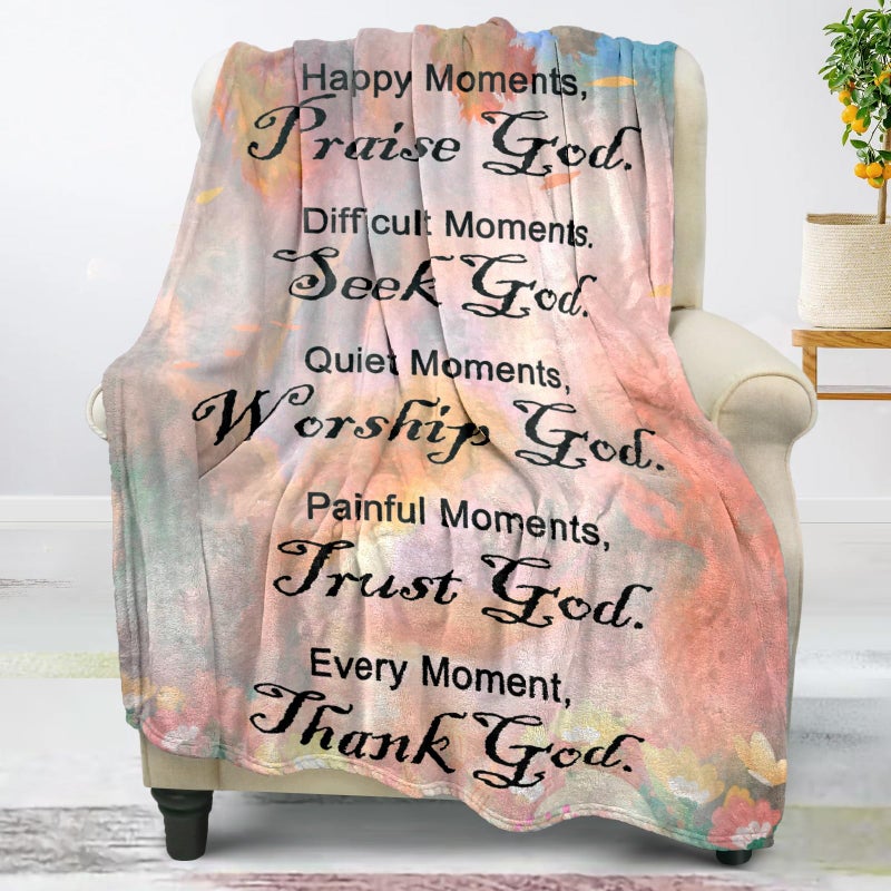 COMFAR Christian Gifts for Women Faith, Inspirational/Religious/Spiritual Gifts for Adults, Soft Throw Blankets for Women/Men, Personalized Blankets for Adults 40"x 50" - Image 1
