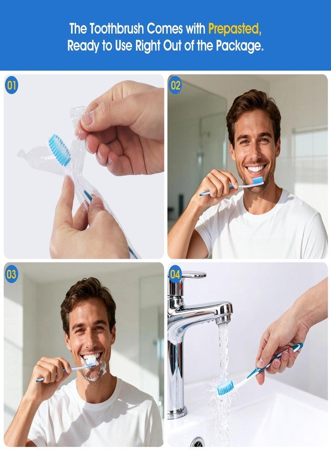 Homvle 100 Packs Prepasted Disposable Toothbrush - Bulk Toothbrushes Individually Wrapped, for Travel Toothbrush Toiletries, OCC, Airbnb, Dentist, Office/4 Colorful - Image 4