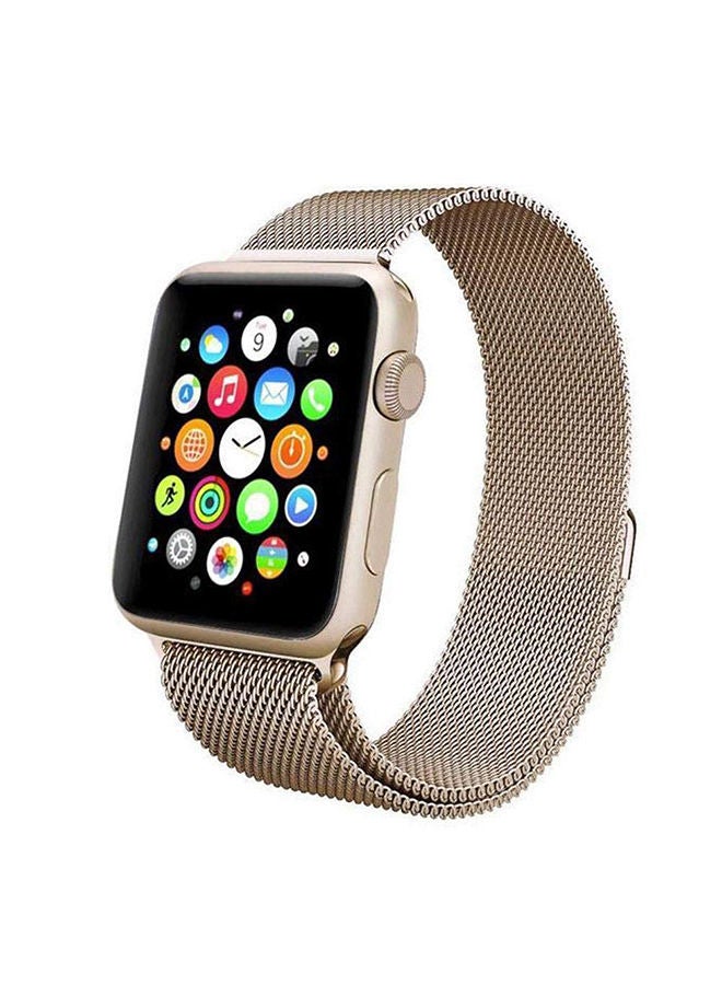 O Ozone Milanese Loop Strap For Apple Watch Series 10 9 8 7 6 5 4 SE, 38/40/41/42mm Single Magnetic Stainless Steel Wristbands- Classic Gold - Image 1
