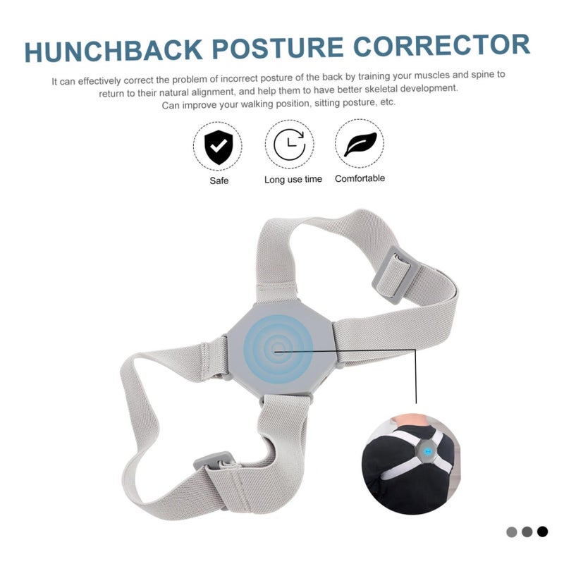 Light Grey Upper Back Brace Smart Humpback Correction Support Belt - Image 4