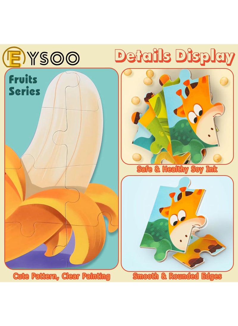 EYSOO EYSOO Magnetic Jigsaw Puzzles 3 Pack Jigsaw Puzzle Books Fruit Magnetic Puzzles for Kids 9+12+16 PCS Jigsaw Puzzles for Toddler Portable Travel Magnetic Puzzle Toy for 3+ Kids Boys Girls (Level 1-B)  - Image 5