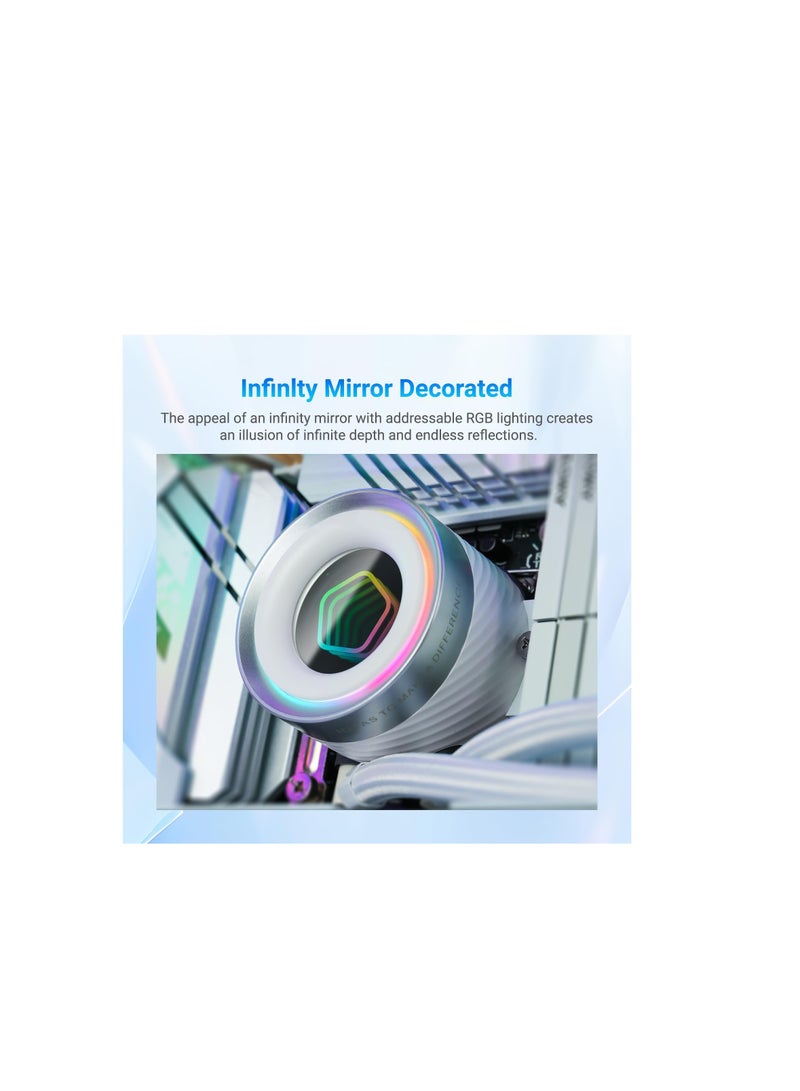 ID-COOLING FX240 INF White 240mm Liquid CPU Cooler - Image 2