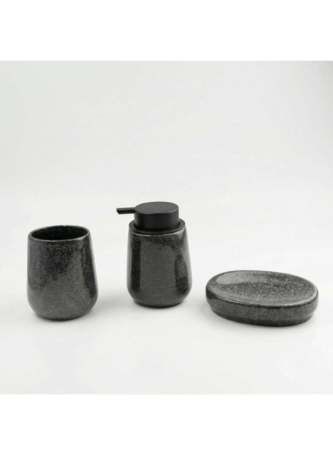Pan Home مجموعة إكسسوارات الحمام من غارغان - 3 قطع - أسود - Image 2