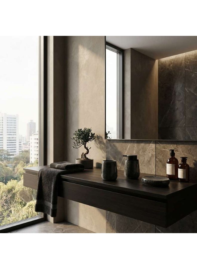 Pan Home مجموعة إكسسوارات الحمام من غارغان - 3 قطع - أسود - Image 4