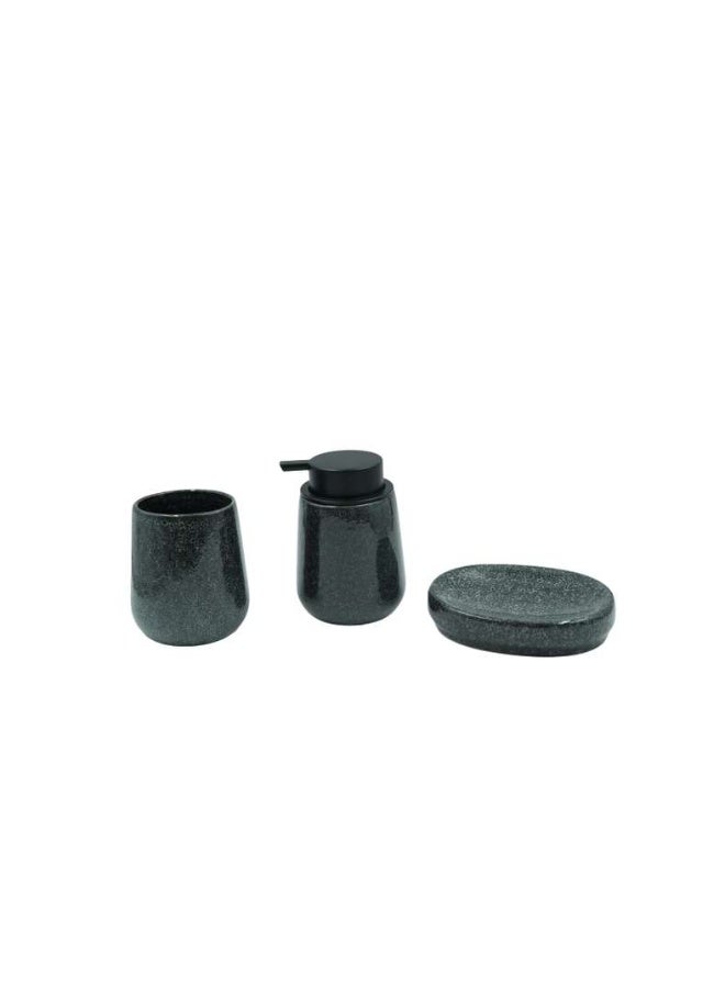 Pan Home مجموعة إكسسوارات الحمام من غارغان - 3 قطع - أسود - Image 5