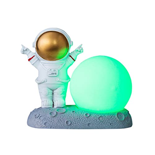 AUGEN Exclusive Astronaut Figurine Lamp Statue for Showpiece Room Decor Home Office Use (12 cm, Gold) (5343), Resin - Image 1