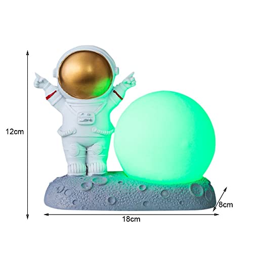 AUGEN Exclusive Astronaut Figurine Lamp Statue for Showpiece Room Decor Home Office Use (12 cm, Gold) (5343), Resin - Image 4