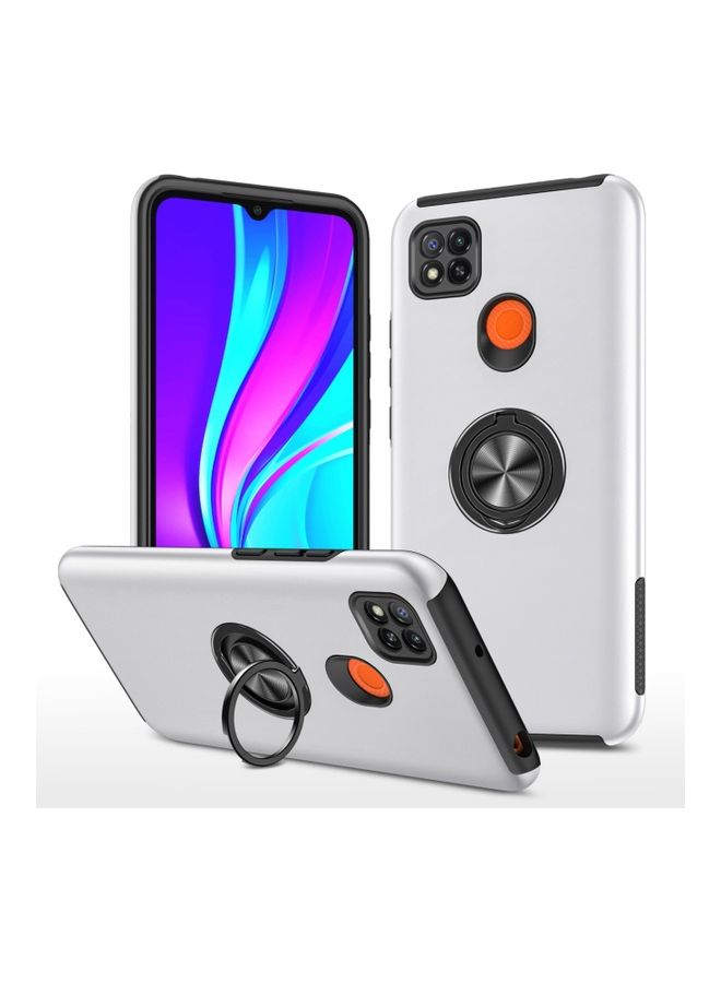 Protective Case Cover With Invisible Magnetic Ring Kickstand For Xiaomi Redmi 9C Silver - Image 1