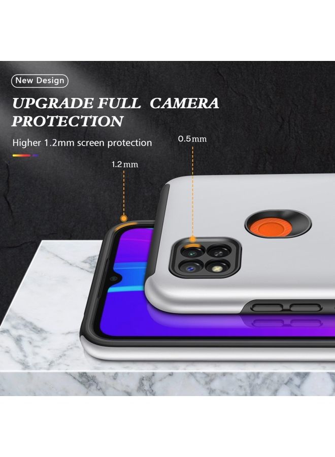 Protective Case Cover With Invisible Magnetic Ring Kickstand For Xiaomi Redmi 9C Silver - Image 4