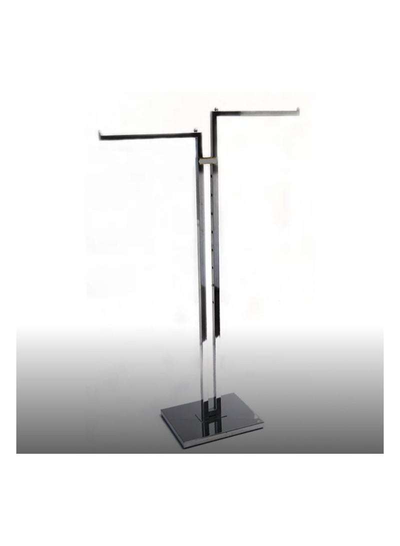Garment racks - clothing rack - heavy duty polished chrome finish clothing rack 2 way garment rack with 2-16 straight arms- rectangular tubing frame or arms - chrome  - Image 5