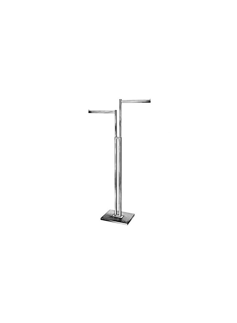 Garment racks - clothing rack - heavy duty polished chrome finish clothing rack 2 way garment rack with 2-16 straight arms- rectangular tubing frame or arms - chrome  - Image 2