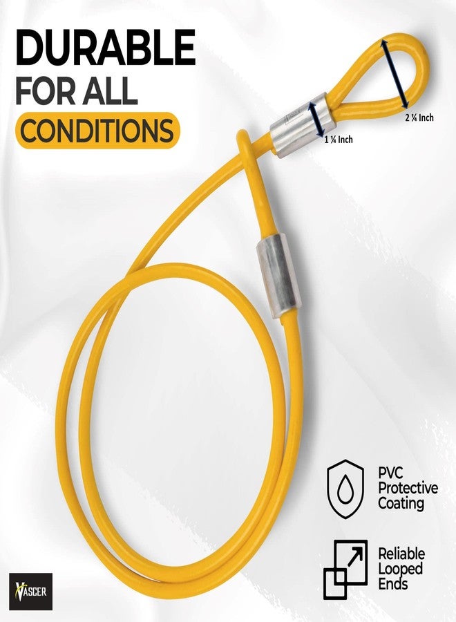 Vascer 6FT (1/2") Commercial Heavy Duty Braided Galvanized Steel Anti-Theft Security Cable with Looped Ends. for Construction Tools, Trailers, Motorcycle, Ladder, Mower, Gate, Patio Outdoor Equipment - Image 5