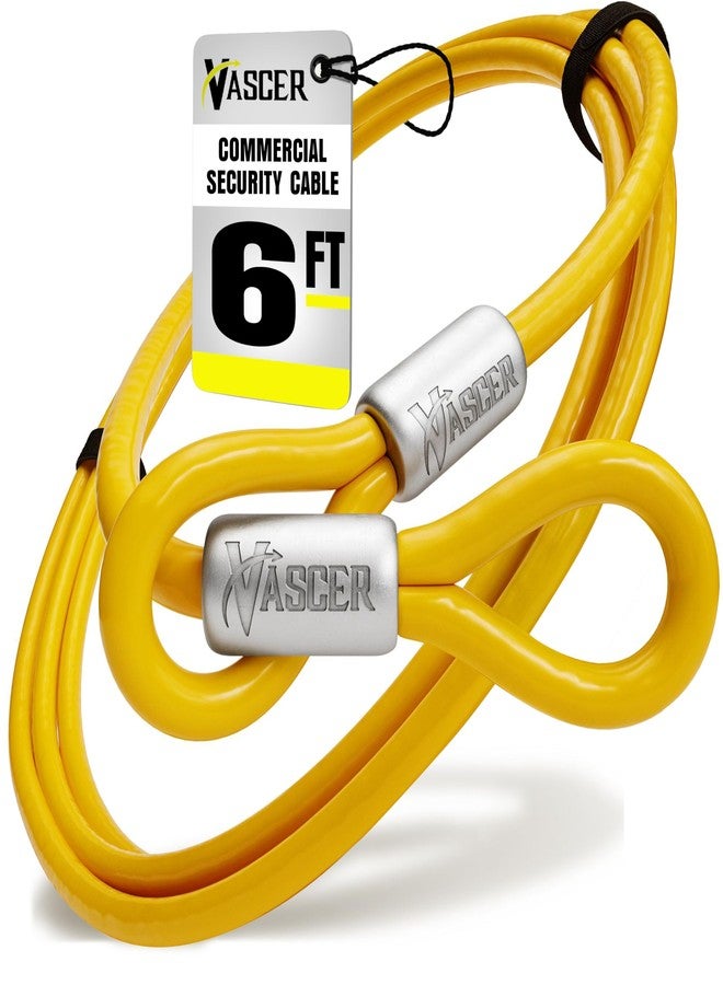 Vascer 6FT (1/2") Commercial Heavy Duty Braided Galvanized Steel Anti-Theft Security Cable with Looped Ends. for Construction Tools, Trailers, Motorcycle, Ladder, Mower, Gate, Patio Outdoor Equipment - Image 1
