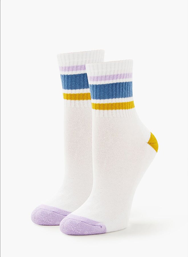 FOREVER 21 Varsity-Striped Crew Socks - Image 1
