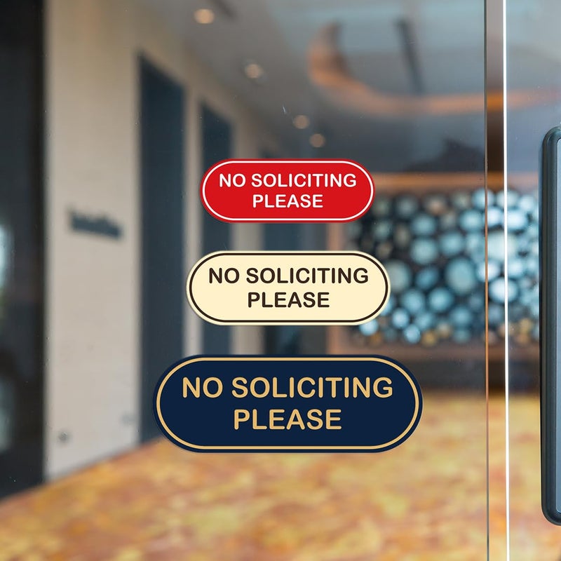 All Quality NO SOLICITING NO EXCEPTIONS Door/Wall Sign (Black/Gold) - 3" x 8" - Image 3