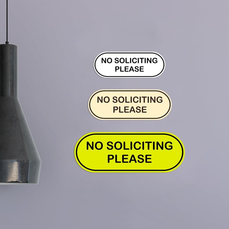 All Quality NO SOLICITING NO EXCEPTIONS Door/Wall Sign (Black/Gold) - 3" x 8" - Image 1