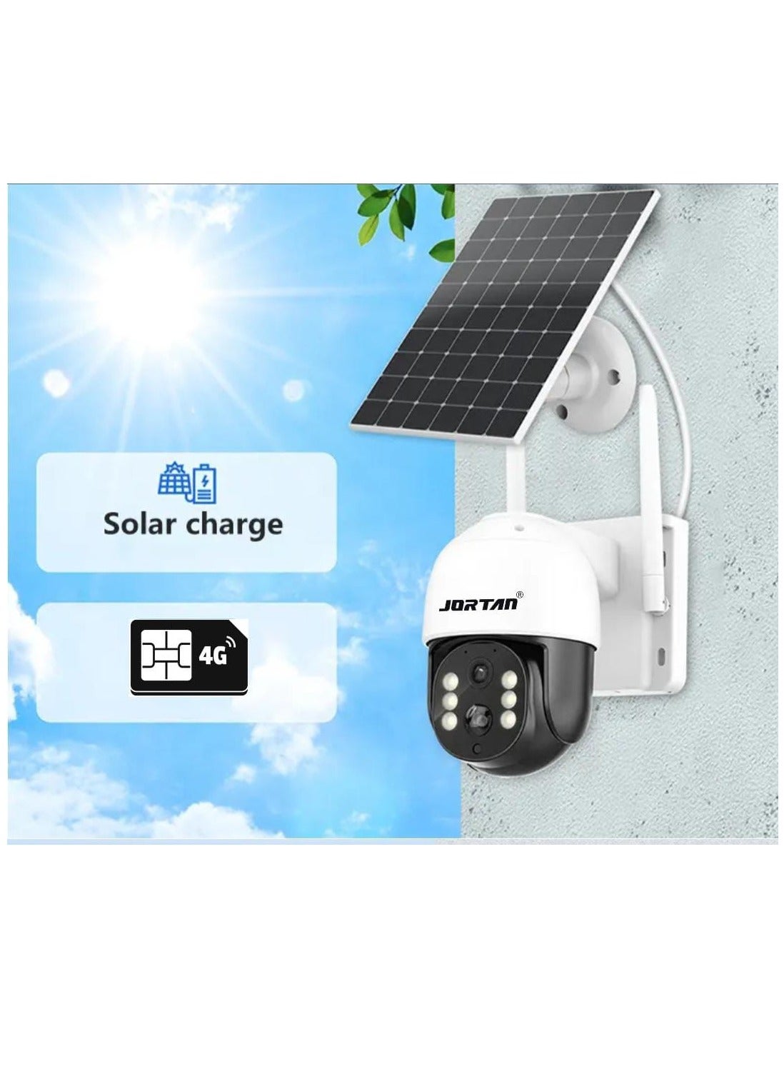 Jordan Solar Camera JORTAN JORTAN 6MP 4G Wireless Solar Outdoor Camera, Color Night Vision ...