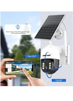 JORTAN JORTAN 6MP 4G Wireless Solar Outdoor Camera, Color Night Vision, IP66 Weatherproof, Motion Detection, Motion Tracking, Two Way Talking, 10800 mAh Big Battery, 8 Watt Solar Panel, 24/7 Recording.  - Image 4