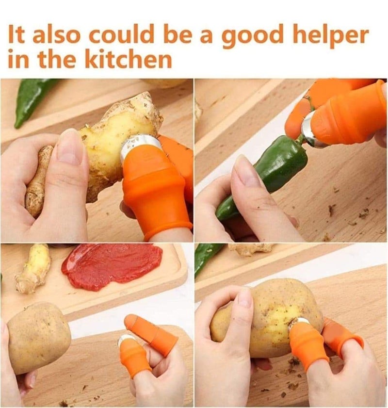 Orrda Orrda Thumb Cutter Silicone Thumb Knife Kitchen Garden Finger Cutter Tool for Cutting Vegetables PlantFruit Fruit Vegetable Picker Thumb Knife Set Multicolor  - Image 4