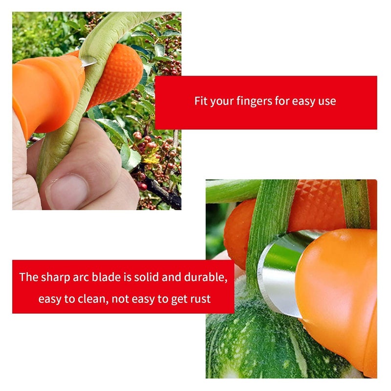 Orrda Orrda Thumb Cutter Silicone Thumb Knife Kitchen Garden Finger Cutter Tool for Cutting Vegetables PlantFruit Fruit Vegetable Picker Thumb Knife Set Multicolor  - Image 2