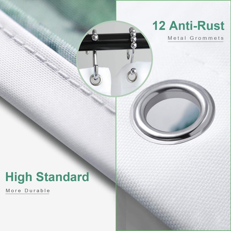 homewards Premium Bathroom Shower Curtain 6 ft with 12 Hooks Mould Proof Mildew Resistant Waterproof l Easy Installation QuickDrying Curtains 180 cm x 180 cm 72x72 in Blue Geomtric Design - Image 3