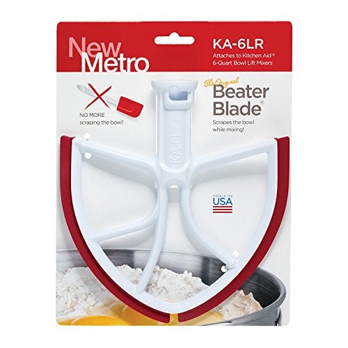 New Metro Design شفرة الخفق الأصلية نيو مترو KA-6LR تعمل مع معظم خلاطات كيتشن إيد سعة 6 أو 7 لتر، أحمر - Image 1