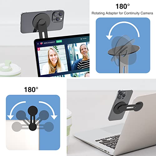 Aerbeis Laptop Mount Magnetic Phone Holder for MagSafe iPhone 17 16 15 14 13 12 & All Phones Phone Side Mount Adapter for Monitor Macbook Neo Computer Display for Tesla, Phone Laptop Bracket Accessories - Image 4