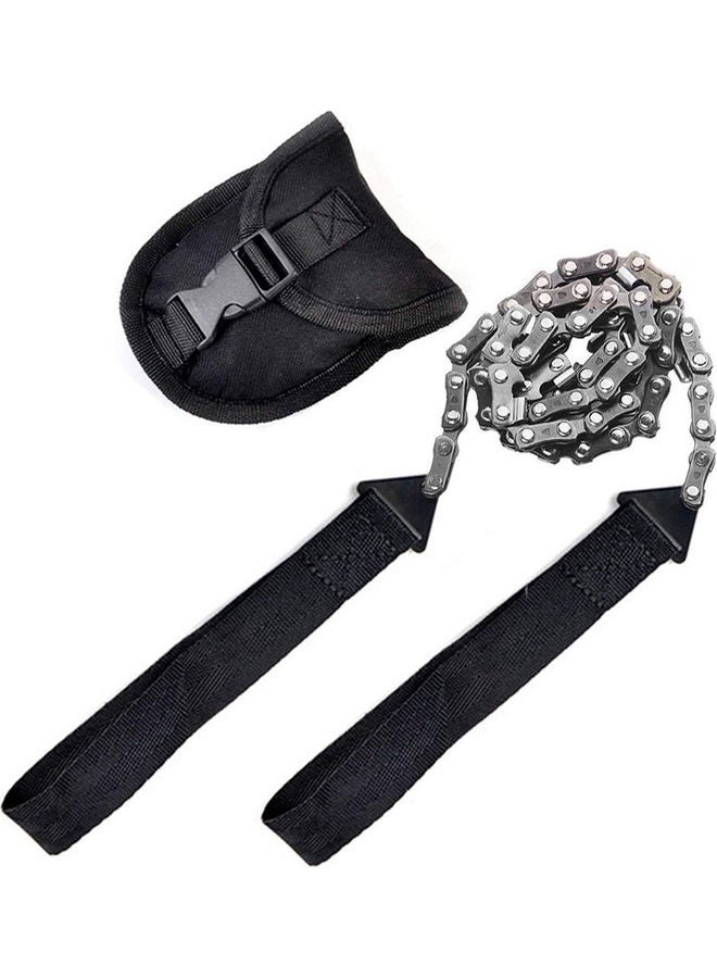 NIBEMINENT Portable Outdoor Survival Hand Zipper Saw Black 20x5x10cm  - Image 3