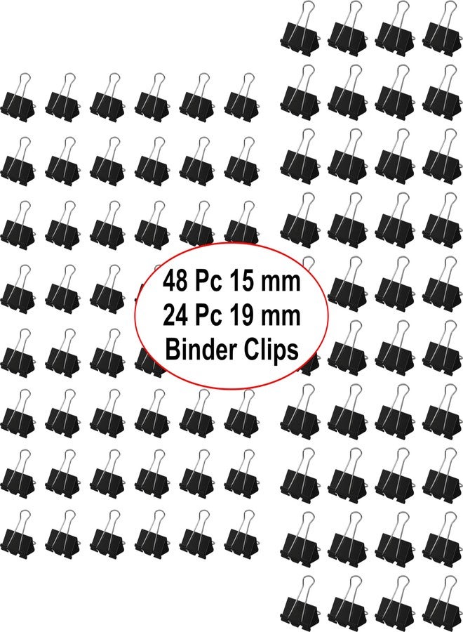 إمبرينت مجموعة مشابك ورق من إمبرينت كامبو في برطمان قابل لإعادة الاستخدام - مقاسات 15 مم و19 مم، مشابك ورق معدنية سوداء اللون بمقابض من الفولاذ المقاوم للصدأ - Image 2