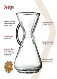 Chemex Chemex Pour-Over Glass Coffeemaker - Glass Handle Series - 10-Cup - Exclusive Packaging  - Image 3