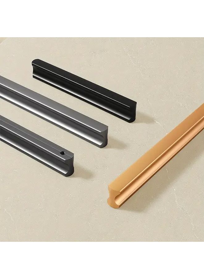 Golden Drawer Pulls 192mm Hole Spacing 2 Pack Matte Black Modern Minimalist Cabinet Handles - Image 2