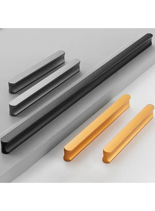 Golden Drawer Pulls 192mm Hole Spacing 2 Pack Matte Black Modern Minimalist Cabinet Handles - Image 1