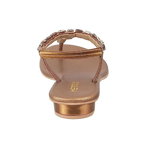 Metro Women Antic Gold Flat Fashion Sandal UK/4 EU/37 (35-323) - Image 4