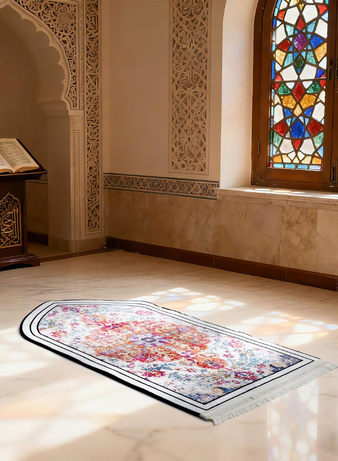 noon east Ramadan Islamic And Mosque Prayer Rug New Design Classical Anti Slip Islam Prayer Rug 65X110 Cm Red / Orange - Image 3