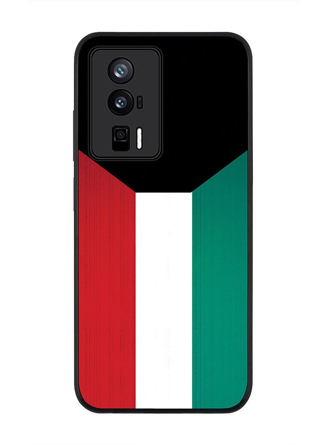 Stylizedd Rugged Black edge case for Xiaomi Poco F5 Pro 5G / Xiaomi Redmi K60 / Xiaomi Redmi K60 Pro Slim fit Soft Case Flexible Rubber Edges Anti Drop TPU Gel Thin Cover - Flag Of Kuwait - Image 1