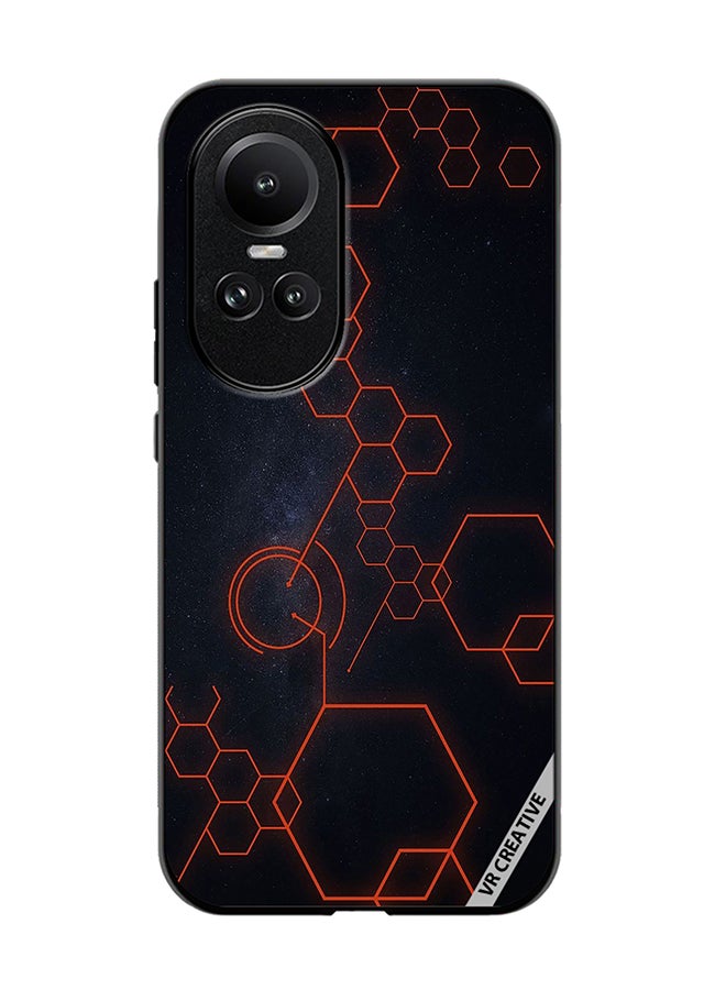 VR CREATIVE Protective Case Cover For Oppo Reno 10 Pro Abstract Hexagon Design Multicolour - Image 1