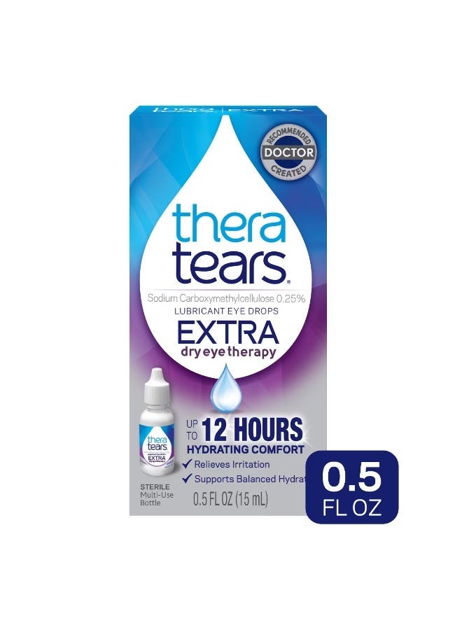 TheraTears Extra Dry Eye Therapy Lubricating Eye Drops for Dry Eyes, 0.5 fl oz Bottle - Image 3