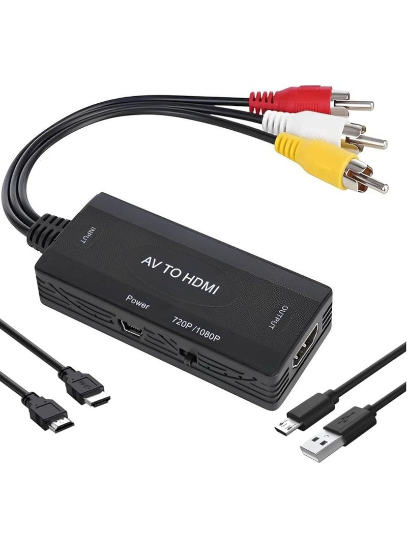 KASTWAVE RCA to HDMI Converter - Composite to HDMI Adapter Support 1080P PAL/NTSC Compatible with PS one, PS2, PS3, STB, Xbox, VHS, VCR, Blue-Ray DVD Players - Image 1