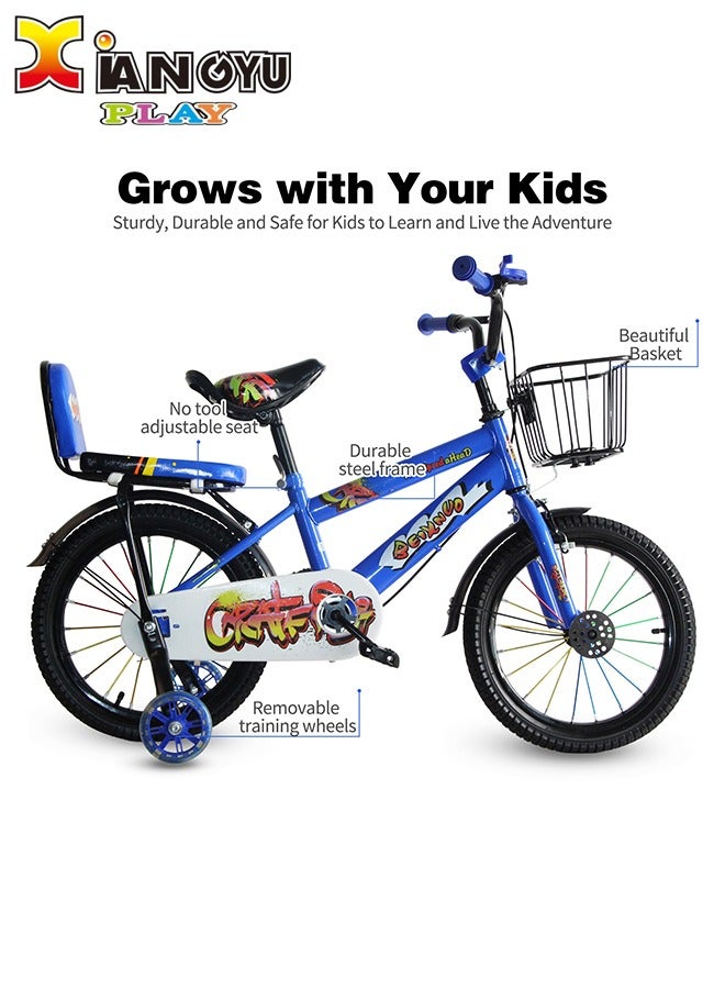 XIANGYU Suitable For Children To Ride a 16 Inch Blue Bicycle With Auxiliary Wheels - Image 2