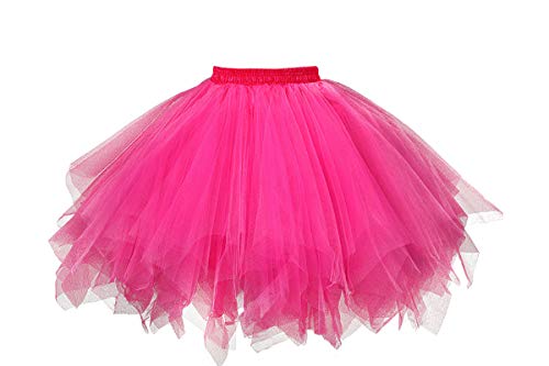 GOOBGS Musever 1950s Vintage Ballet Bubble Skirt Tulle Petticoat Puffy Tutu Fuchsia Large/X-Large - Image 1