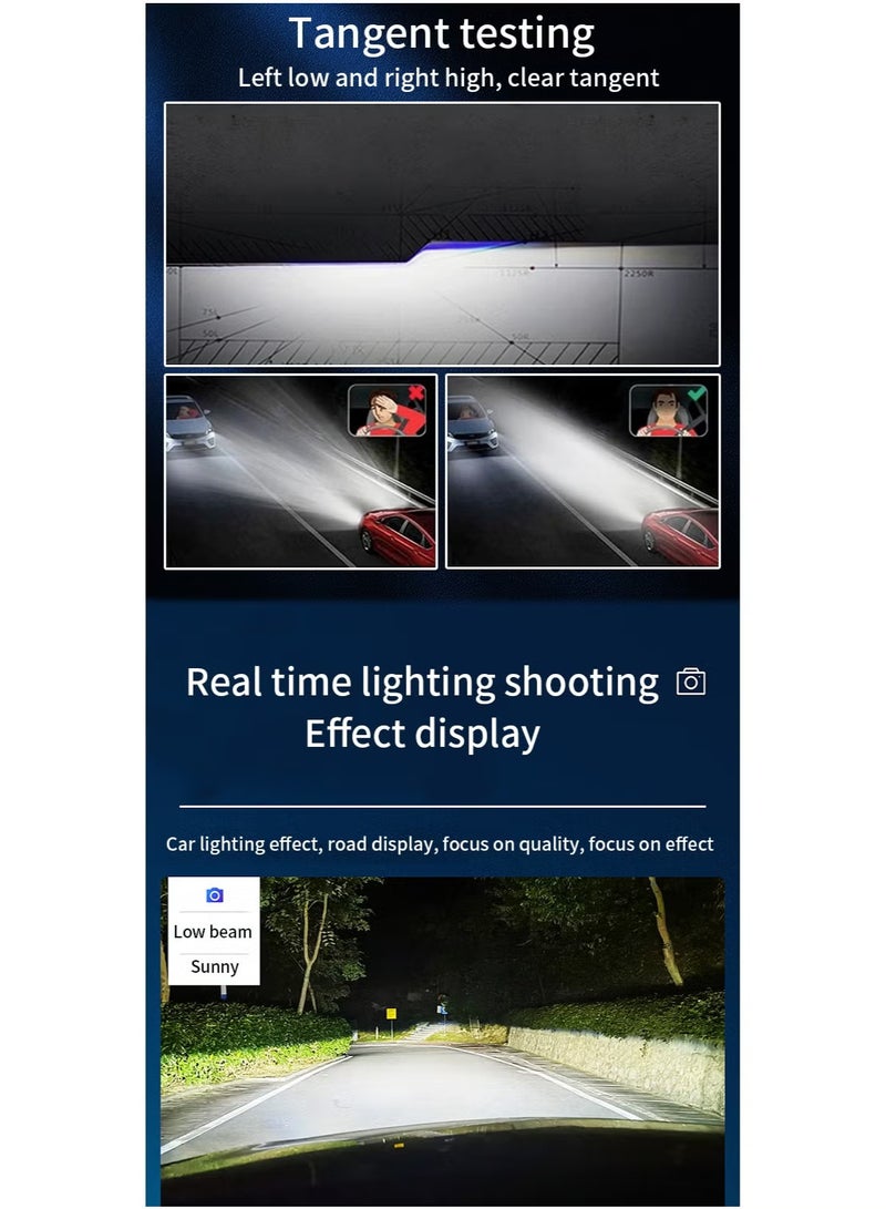 A5 high-power 50W dual light H4 small lens integrated high and low distance ultra bright motorcycle light directly inserted into car LED headlights - Image 3