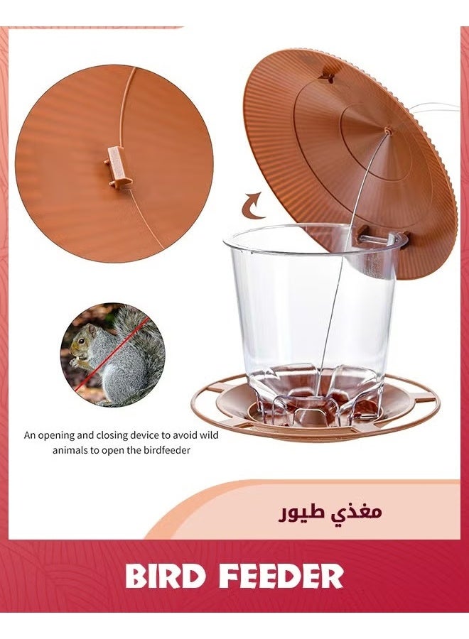 المعلق تغذية الطيور,خارج معلقة تغذية الطيور في الهواء الطلق السنجاب دليل,أنبوب تغذية الطيور في الهواء الطلق المعلقة,البني - Image 5