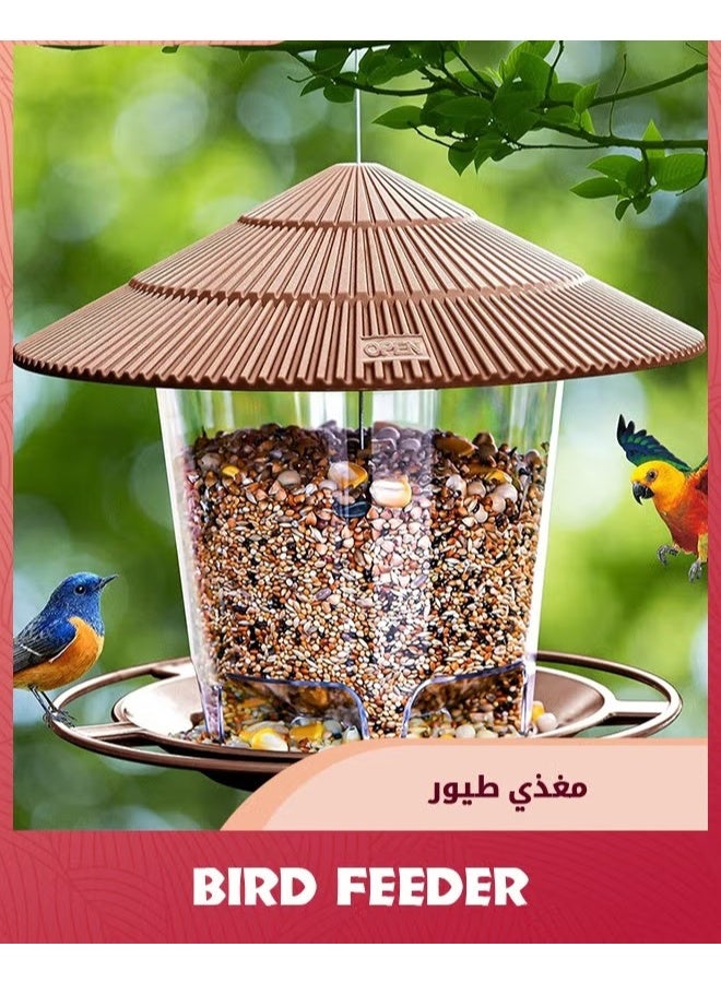 المعلق تغذية الطيور,خارج معلقة تغذية الطيور في الهواء الطلق السنجاب دليل,أنبوب تغذية الطيور في الهواء الطلق المعلقة,البني - Image 3