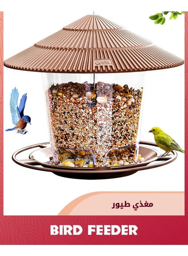 المعلق تغذية الطيور,خارج معلقة تغذية الطيور في الهواء الطلق السنجاب دليل,أنبوب تغذية الطيور في الهواء الطلق المعلقة,البني - Image 1