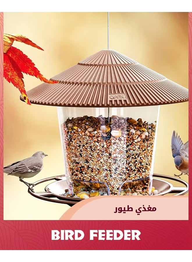 المعلق تغذية الطيور,خارج معلقة تغذية الطيور في الهواء الطلق السنجاب دليل,أنبوب تغذية الطيور في الهواء الطلق المعلقة,البني - Image 4